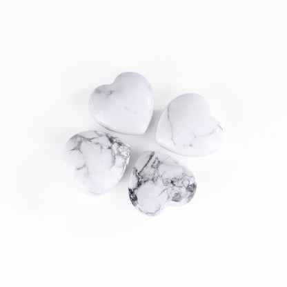 Nicedony Natural Howlite Hand Carved Crystal Heart - View 6