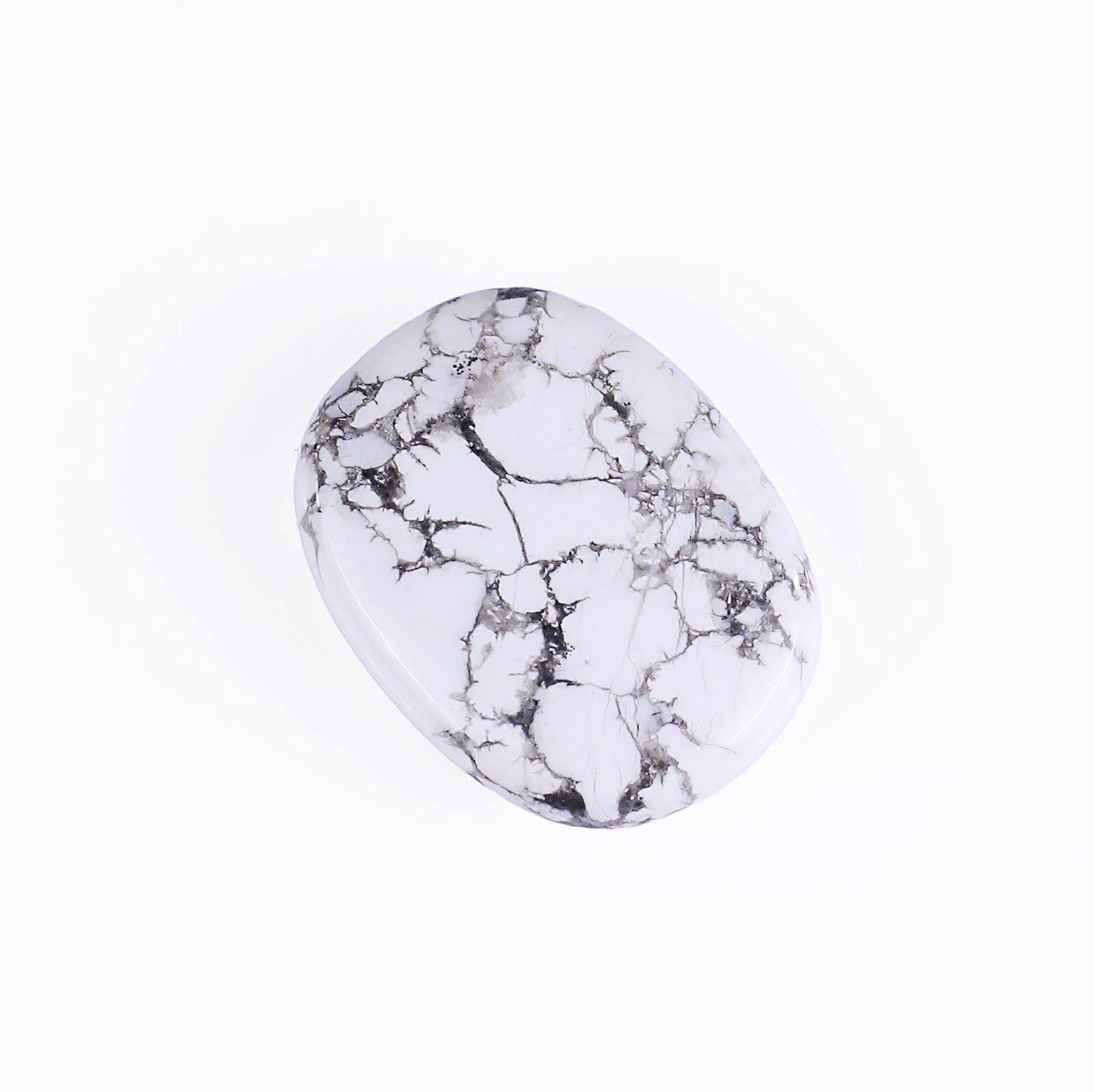 Nicedony Natural Howlite Hand Carved Crystal Polished Palm Stone - View 3