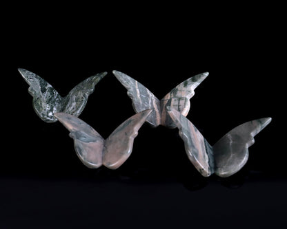 Nicedony Jiulong Jade Hand Carved Crystal Butterfly Set (4pcs) - 58*30*5mm