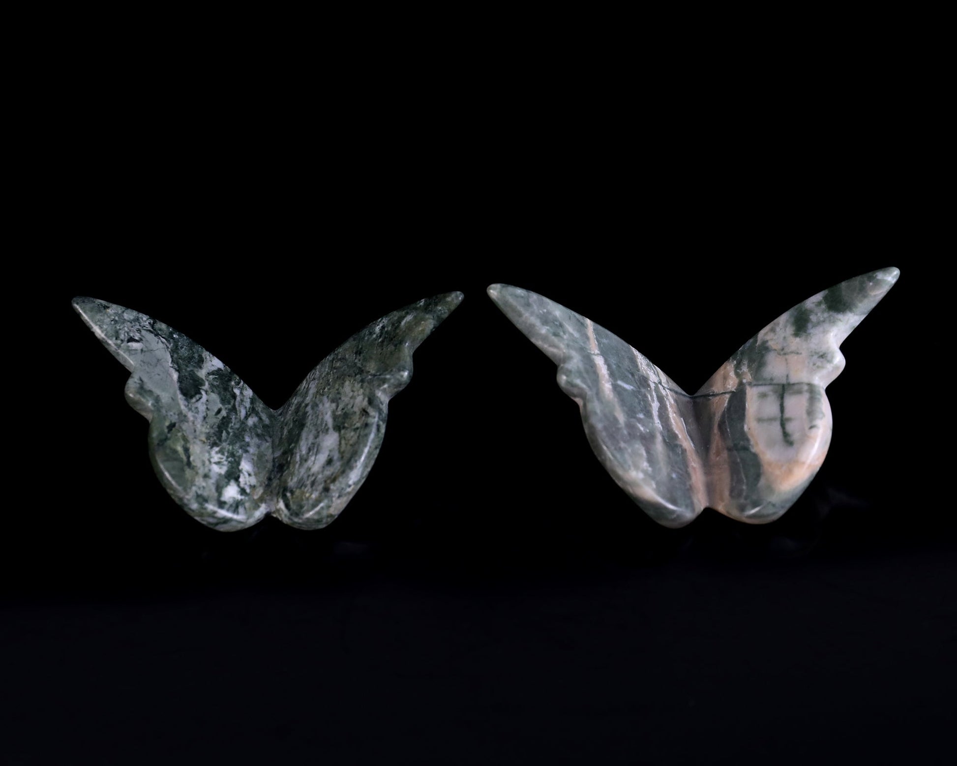 Nicedony Jiulong Jade Hand Carved Crystal Butterfly Set (4pcs) - 78*40*7mm