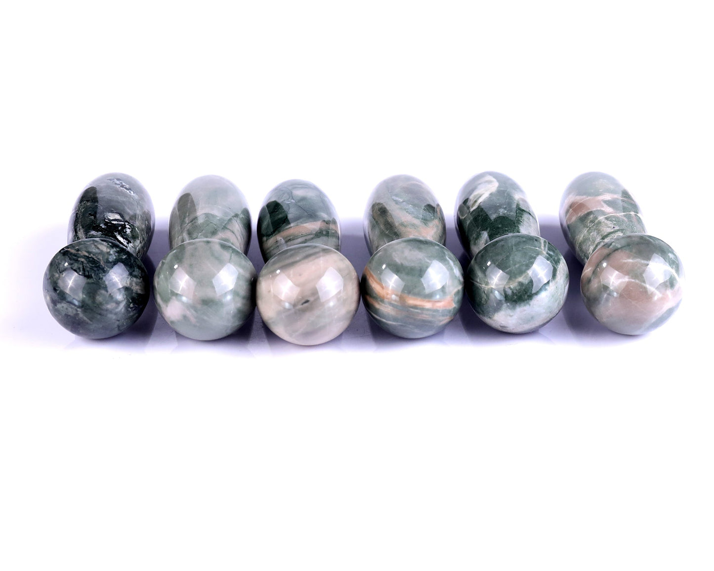 Nicedony Natural Jiulong Jade Hand Carved Crystal Massage Tool - 2.7"