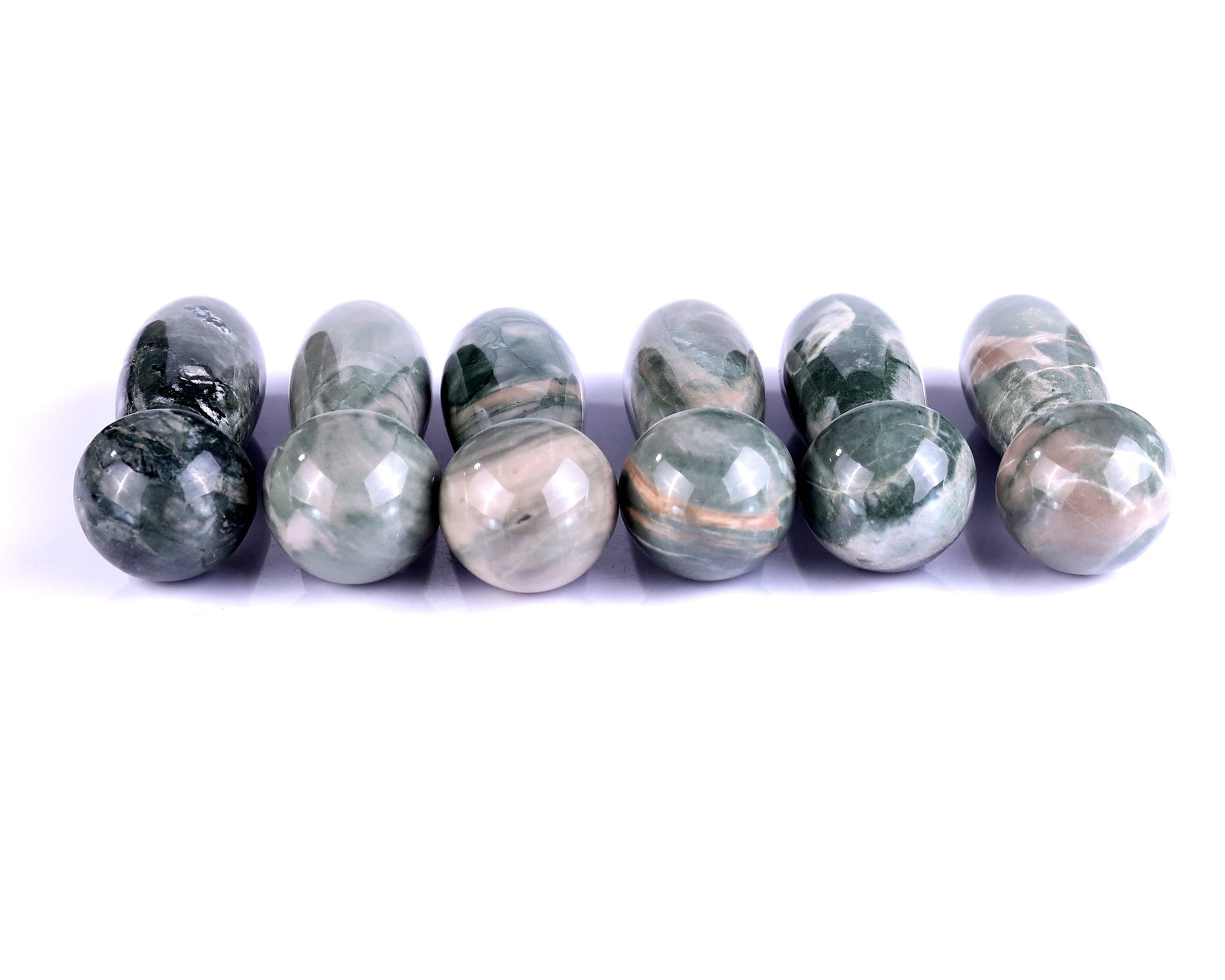 Nicedony Natural Jiulong Jade Hand Carved Crystal Massage Tool - 2.7"