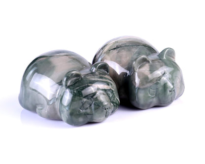 Nicedony Natural Jiulong Jade Hand Carved Crystal Panda Sculpture - View 8