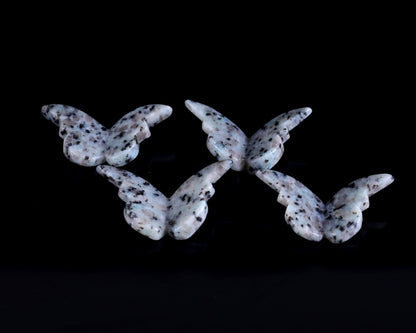 Nicedony Natural Kiwi Jasper Hand Carved Crystal Butterfly Set (4pcs) - 58*30*5mm