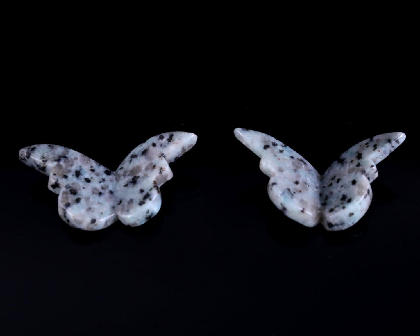 Nicedony Natural Kiwi Jasper Hand Carved Crystal Butterfly Set (4pcs) - 78*40*7mm