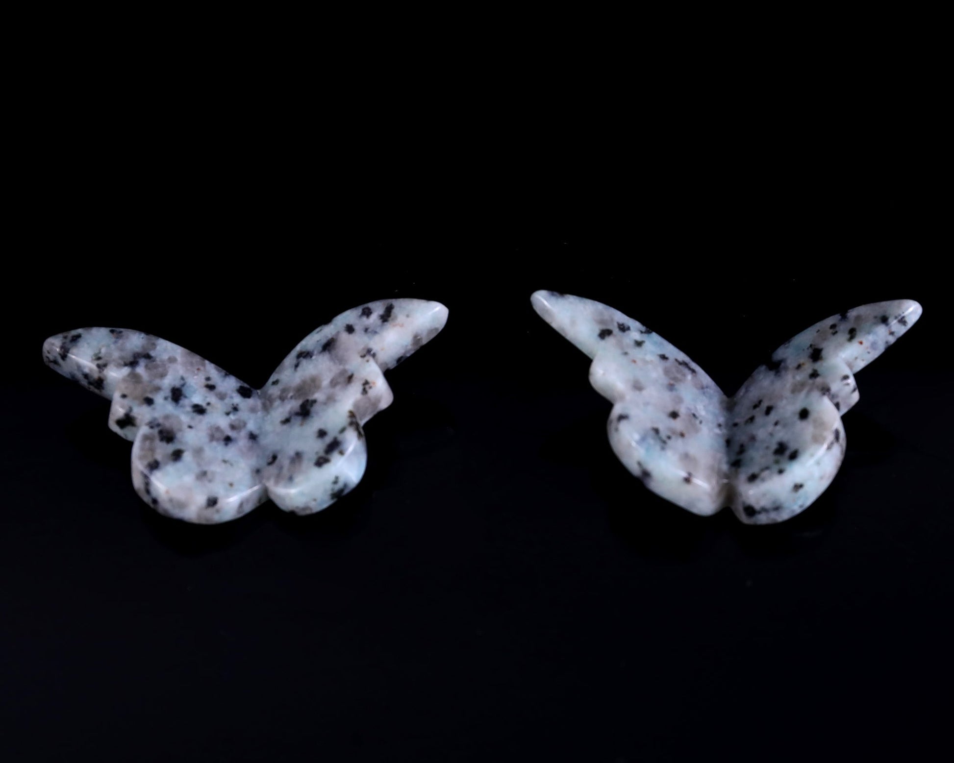 Nicedony Natural Kiwi Jasper Hand Carved Crystal Butterfly Set (4pcs) - 78*40*7mm