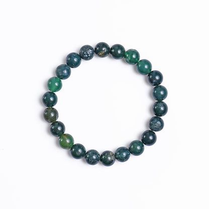 Nicedony Natural Moss Agate Healing Energy Bracelet - 8mm