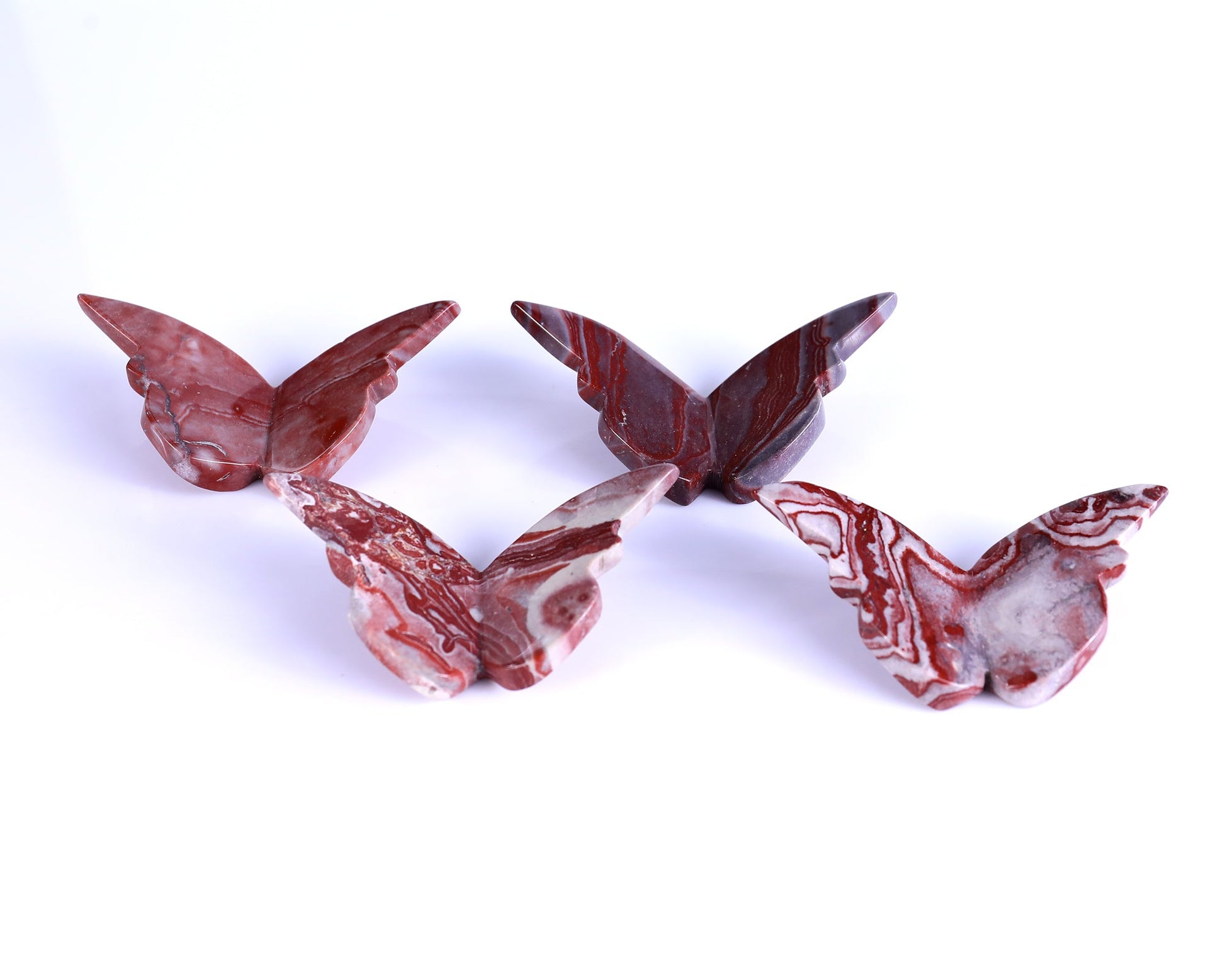 Nicedony Rainbow Stone Hand Carved Crystal Butterfly Set (4pcs) - 58*30*5mm