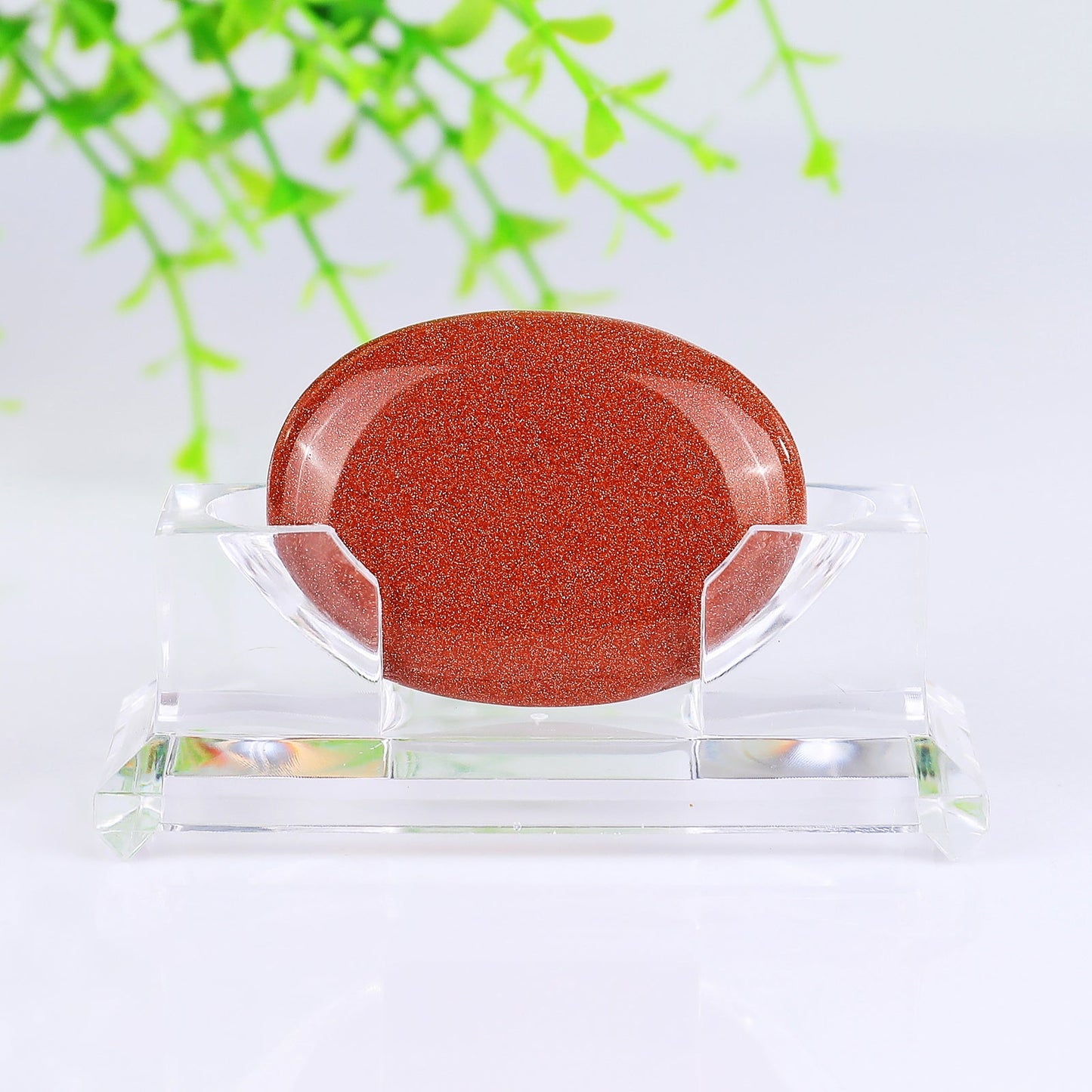 Nicedony Natural Red Gold Stone Hand Carved Crystal Polished Palm Stone - View 2