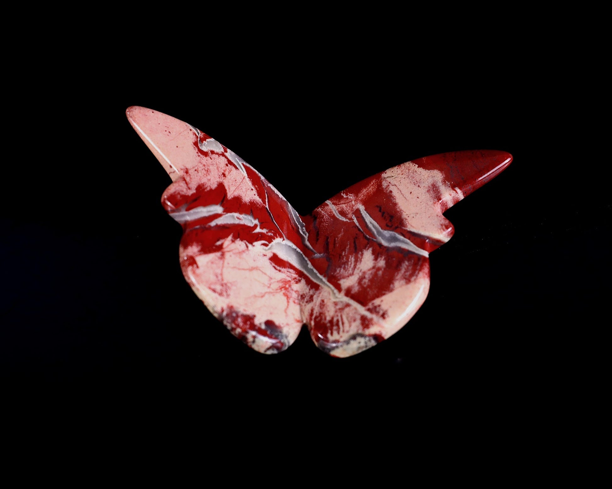 Nicedony Natural Red Jasper Hand Carved Crystal Butterfly Set (4pcs) - 78*40*7mm