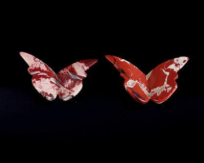 Nicedony Natural Red Jasper Hand Carved Crystal Butterfly Set (4pcs) - View 5