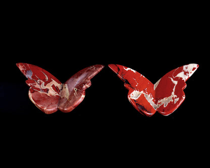 Nicedony Natural Red Jasper Hand Carved Crystal Butterfly Set (4pcs) - View 6