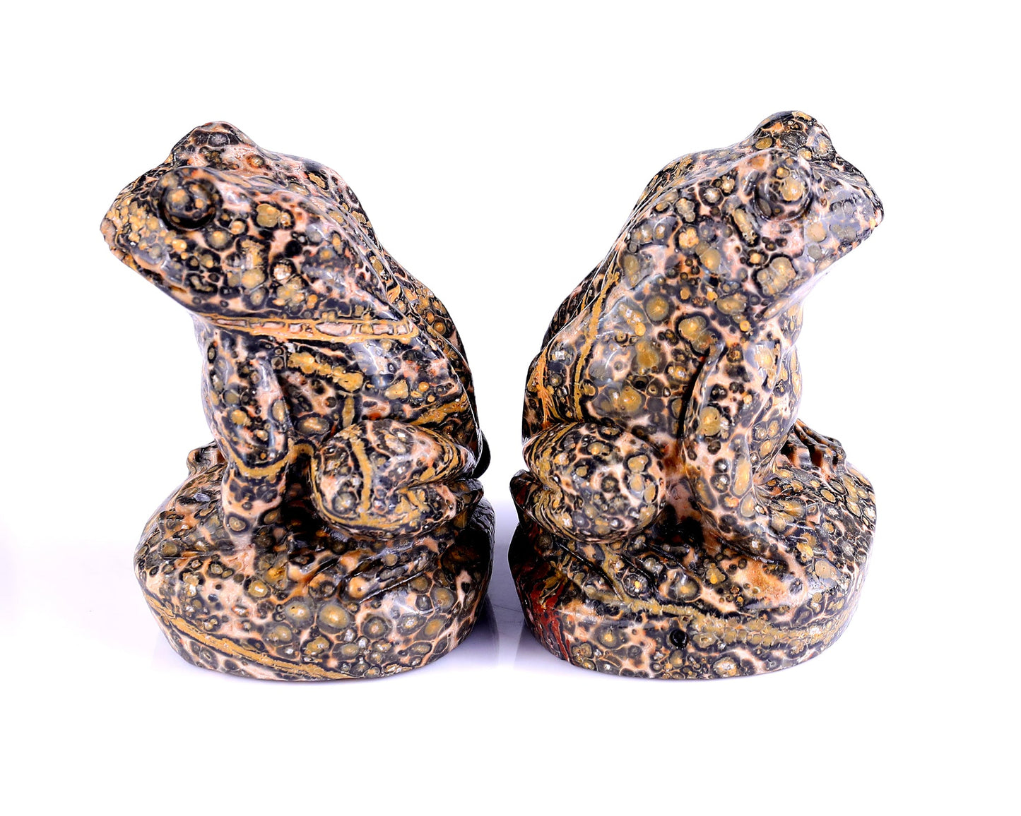 Nicedony Red Leopard Skin Jasper Hand Carved Crystal Frog Sculpture - View 5