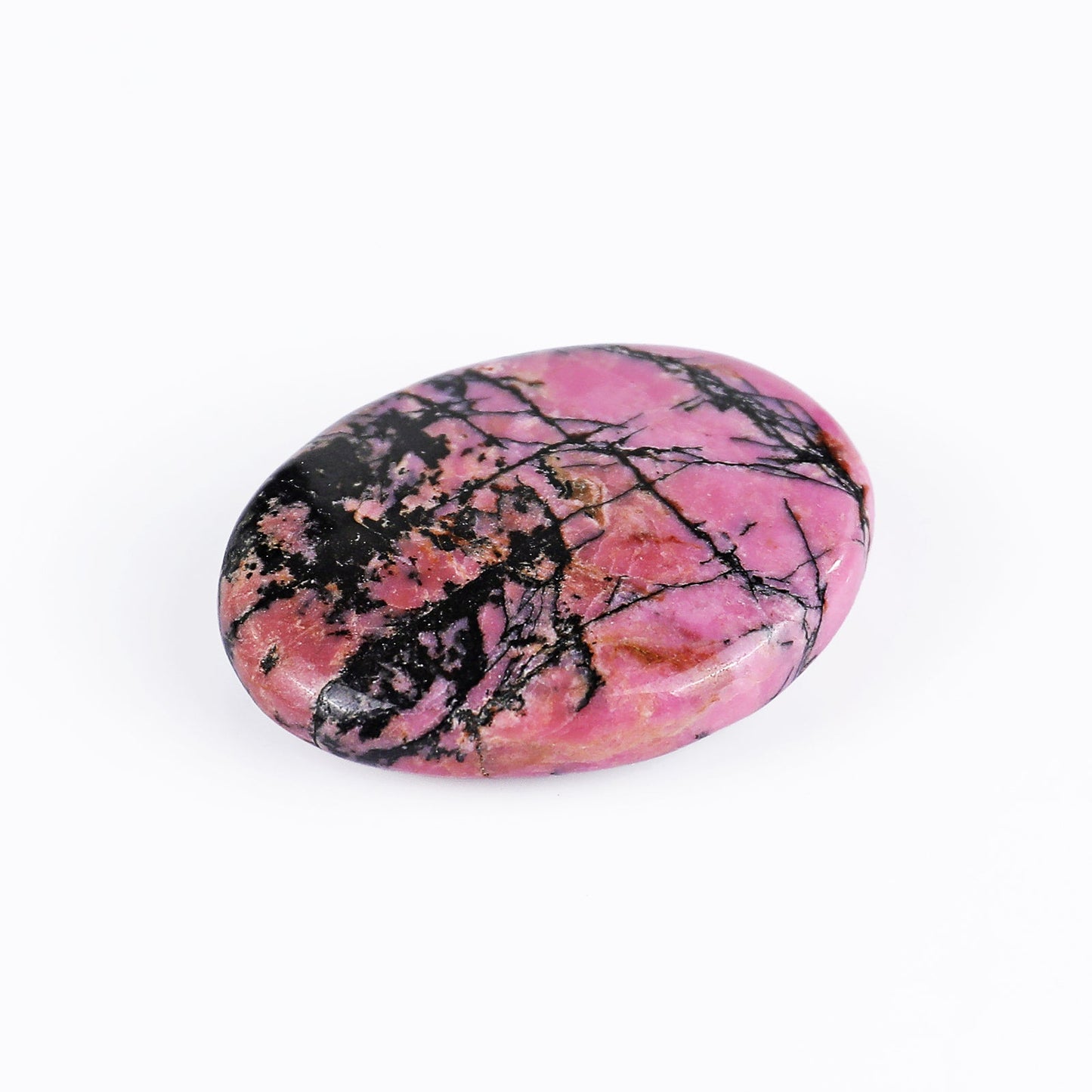 Nicedony Natural Rhodonite Hand Carved Crystal Polished Palm Stone - View 3