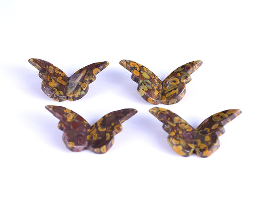Nicedony Natural Roe Stone Hand Carved Crystal Butterfly Set (4pcs) - 58*30*5mm