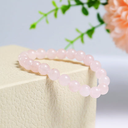 Nicedony Natural Rose Quartz Healing Energy Bracelet - 4mm