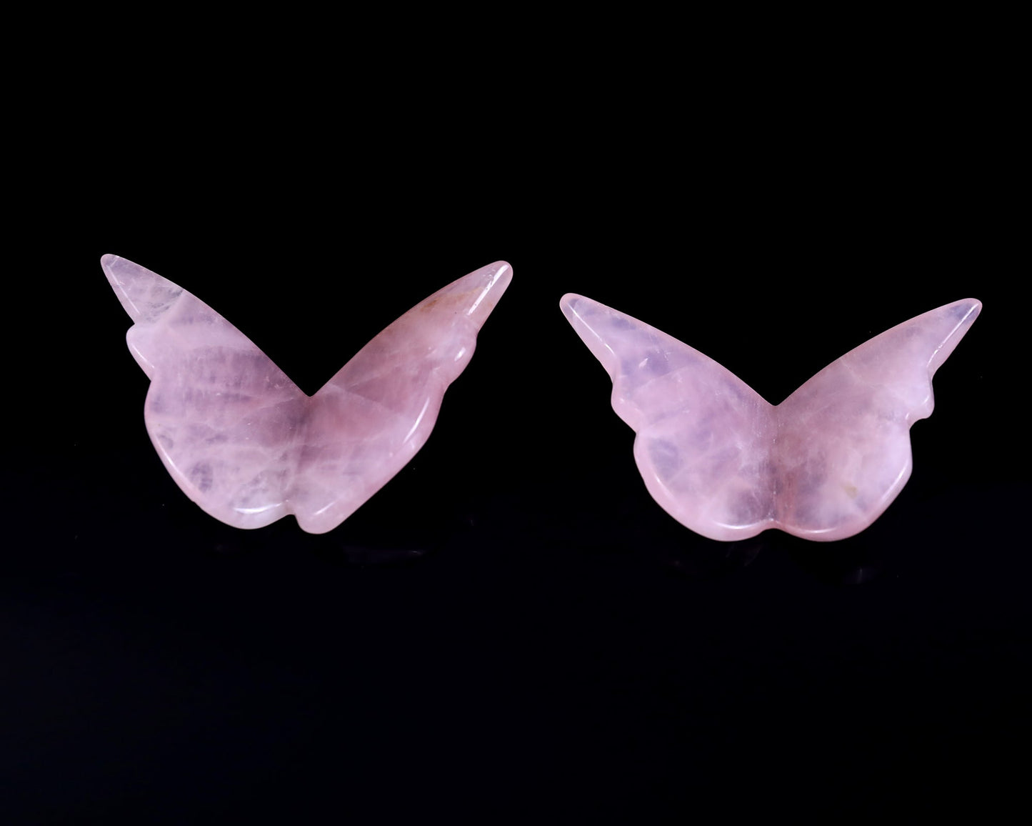 Nicedony Natural Rose Quartz Hand Carved Crystal Butterfly Set (4pcs) - 78*40*7mm