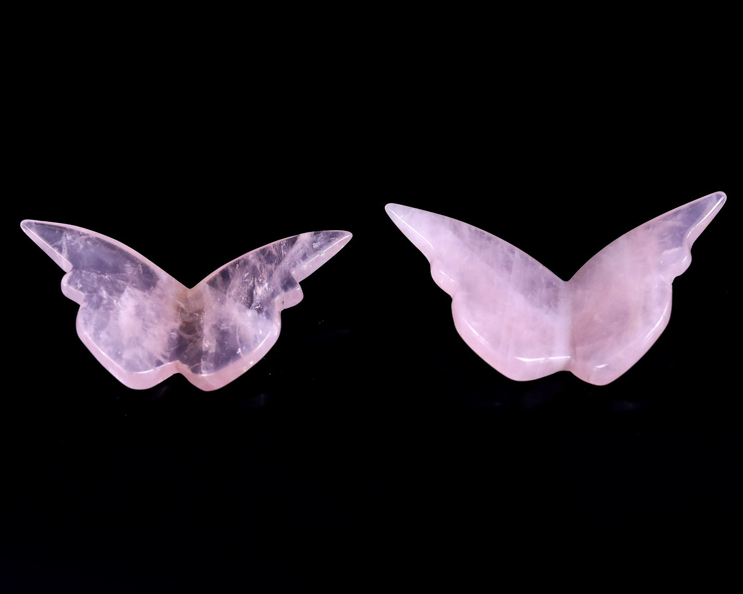 Nicedony Natural Rose Quartz Hand Carved Crystal Butterfly Set (4pcs) - View 5
