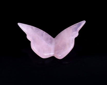 Nicedony Natural Rose Quartz Hand Carved Crystal Butterfly Set (4pcs) - View 6