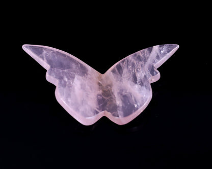 Nicedony Natural Rose Quartz Hand Carved Crystal Butterfly Set (4pcs) - View 7