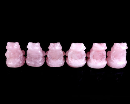 Nicedony Natural Rose Quartz Hand Carved Crystal Frog Sculpture - View 3