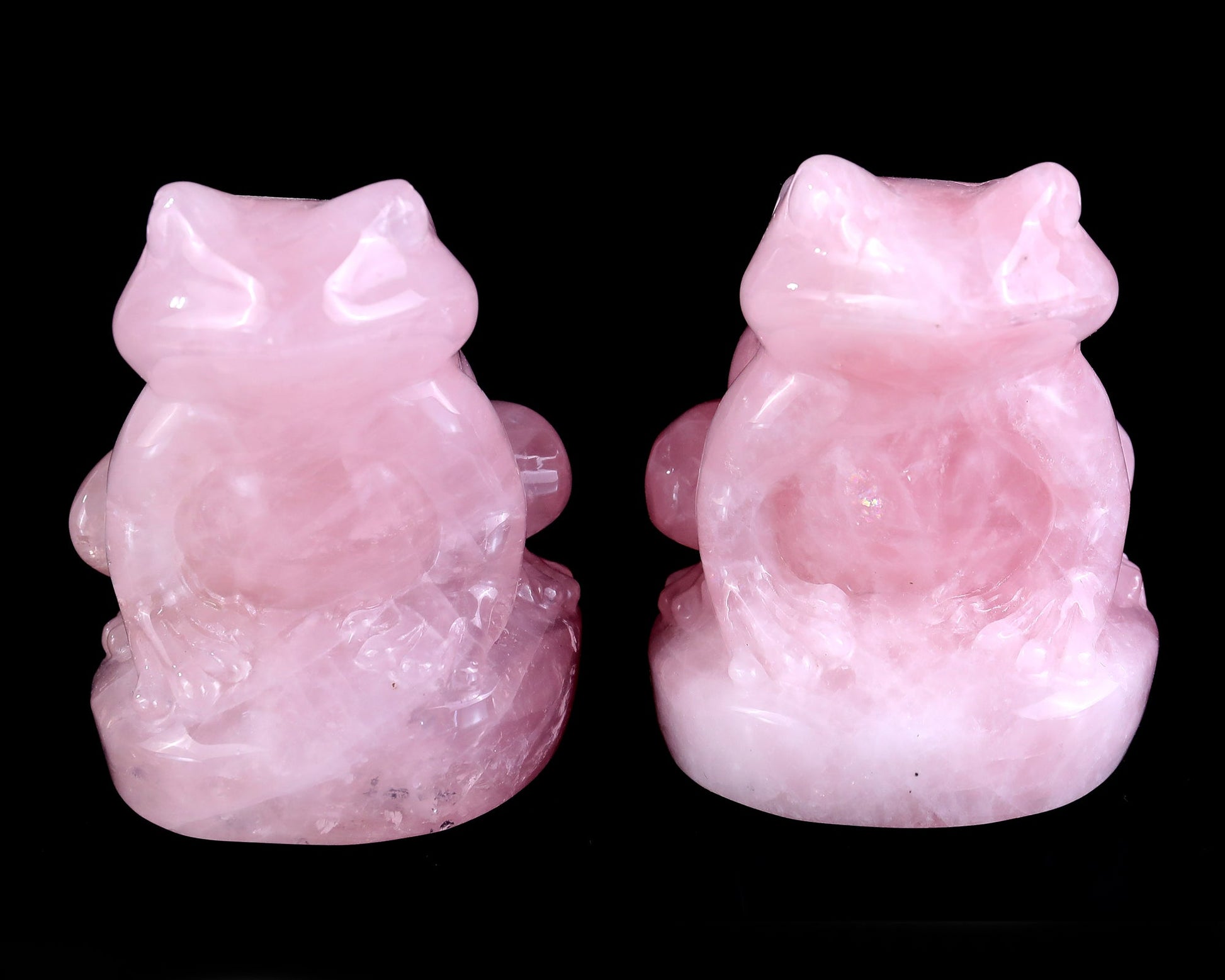 Nicedony Natural Rose Quartz Hand Carved Crystal Frog Sculpture - View 4