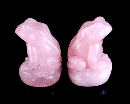 Nicedony Natural Rose Quartz Hand Carved Crystal Frog Sculpture - View 6
