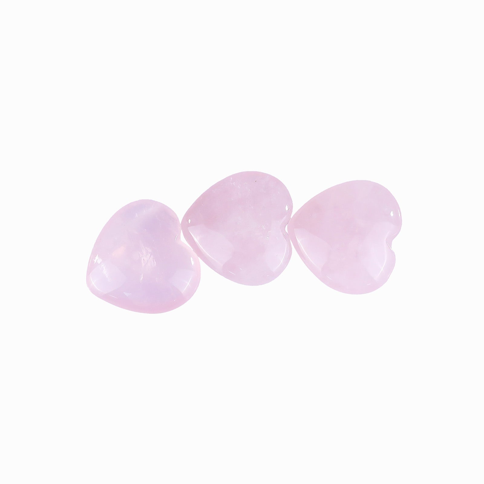 Nicedony Natural Rose Quartz Hand Carved Crystal Heart - 30mm(1kg)
