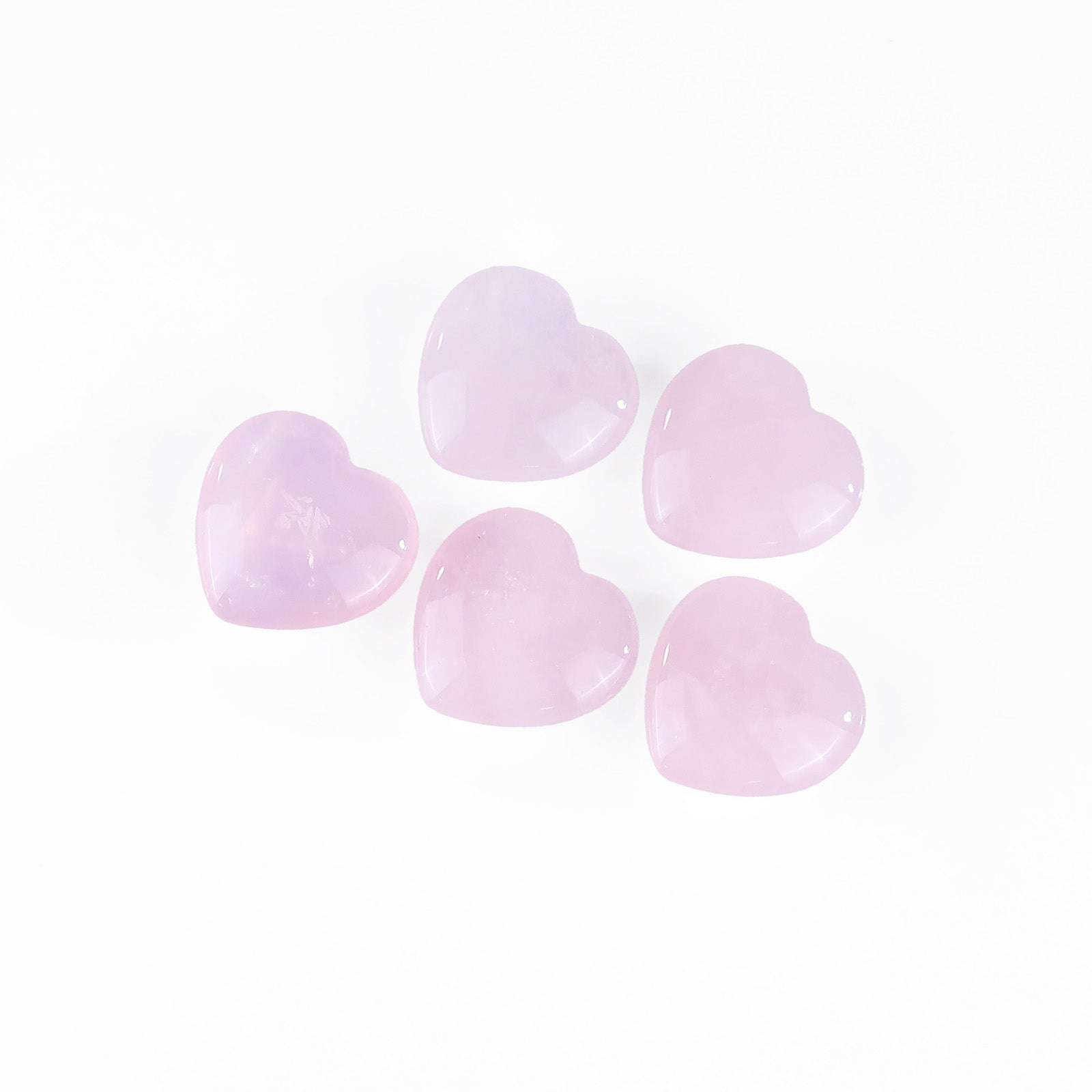 Nicedony Natural Rose Quartz Hand Carved Crystal Heart - 20mm(1kg)