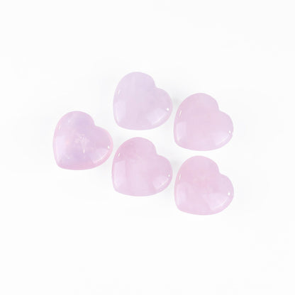 Nicedony Natural Rose Quartz Hand Carved Crystal Heart - 20mm(1kg)