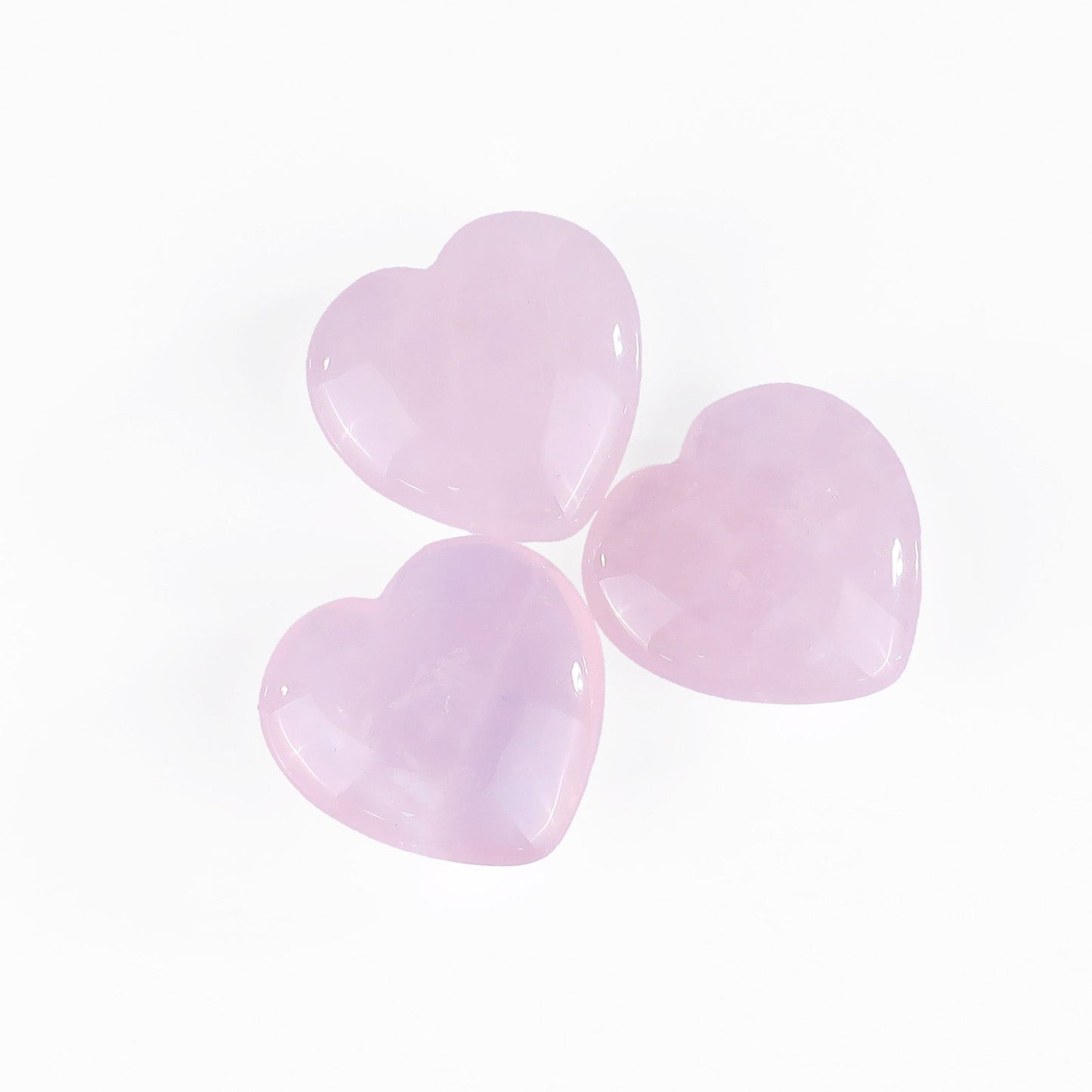 Nicedony Natural Rose Quartz Hand Carved Crystal Heart - 40mm(1kg)