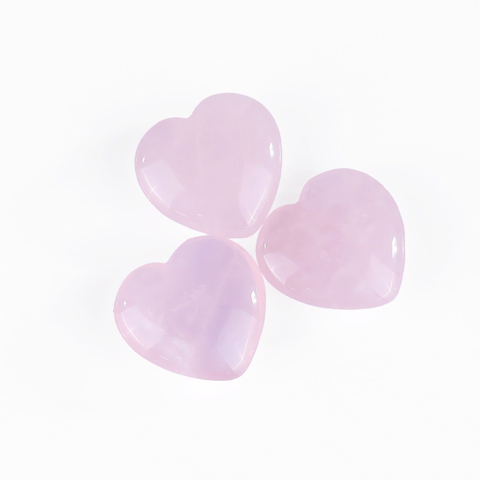 Nicedony Natural Rose Quartz Hand Carved Crystal Heart - 40mm(1kg)