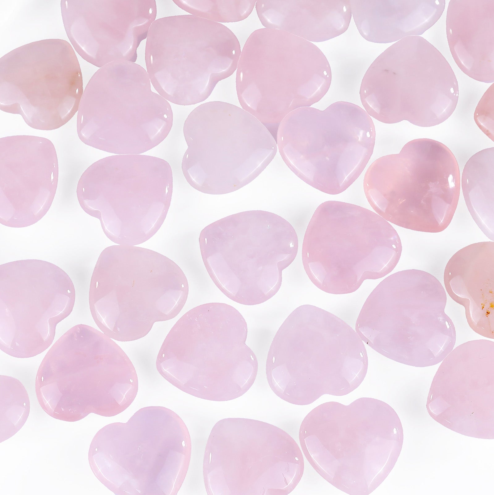 Nicedony Natural Rose Quartz Hand Carved Crystal Heart - 15mm(1kg)