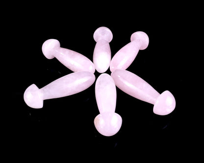 Nicedony Natural Rose Quartz Hand Carved Crystal Massage Tool - 2.7"