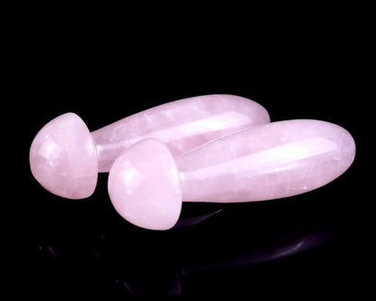 Nicedony Natural Rose Quartz Hand Carved Crystal Massage Tool - 2.0"