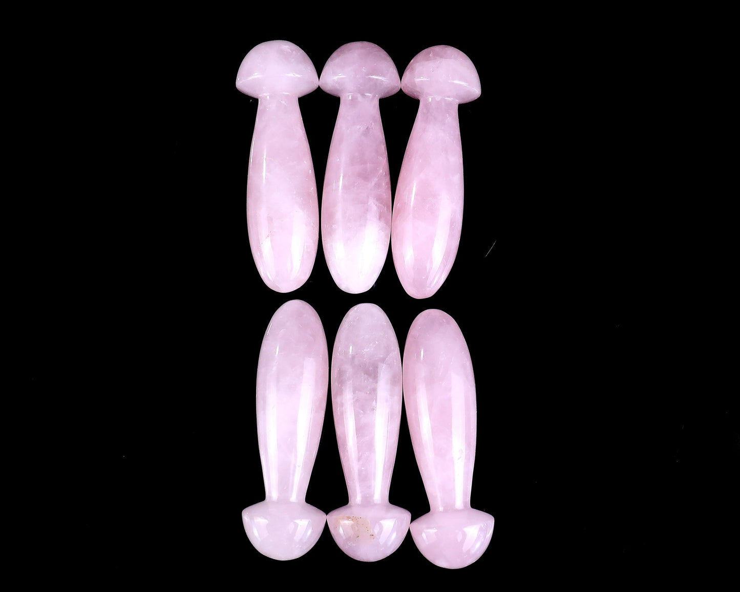 Nicedony Natural Rose Quartz Hand Carved Crystal Massage Tool - 3.9"