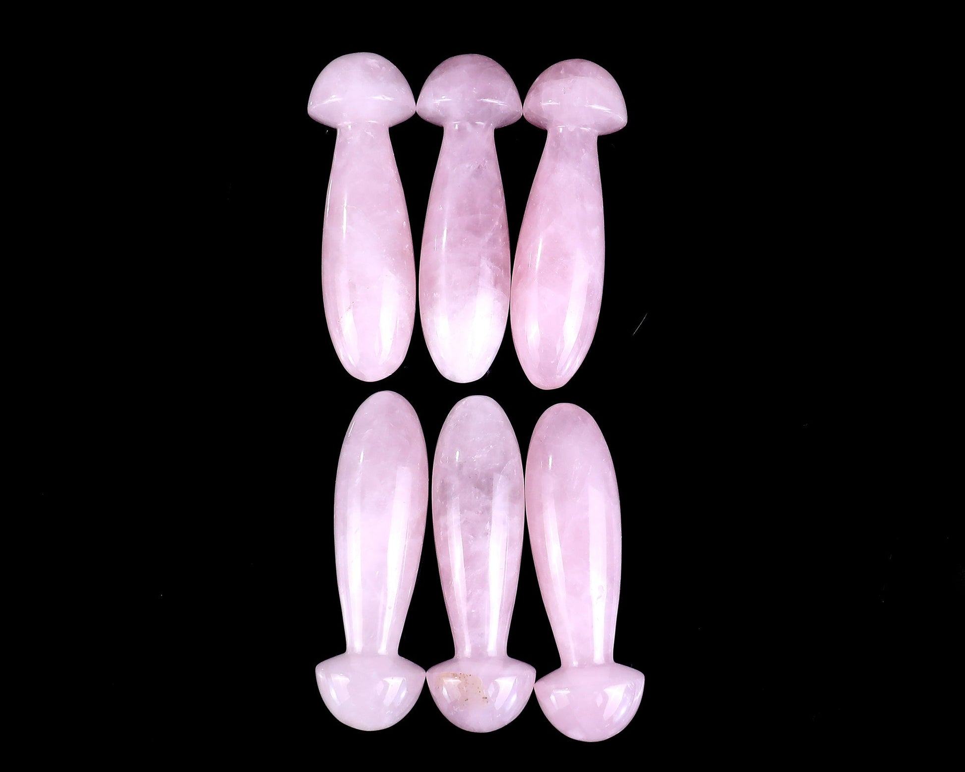 Nicedony Natural Rose Quartz Hand Carved Crystal Massage Tool - 3.9"