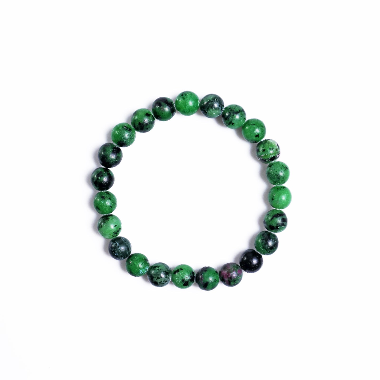 Nicedony Natural Ruby Zosite Healing Energy Bracelet - 8mm