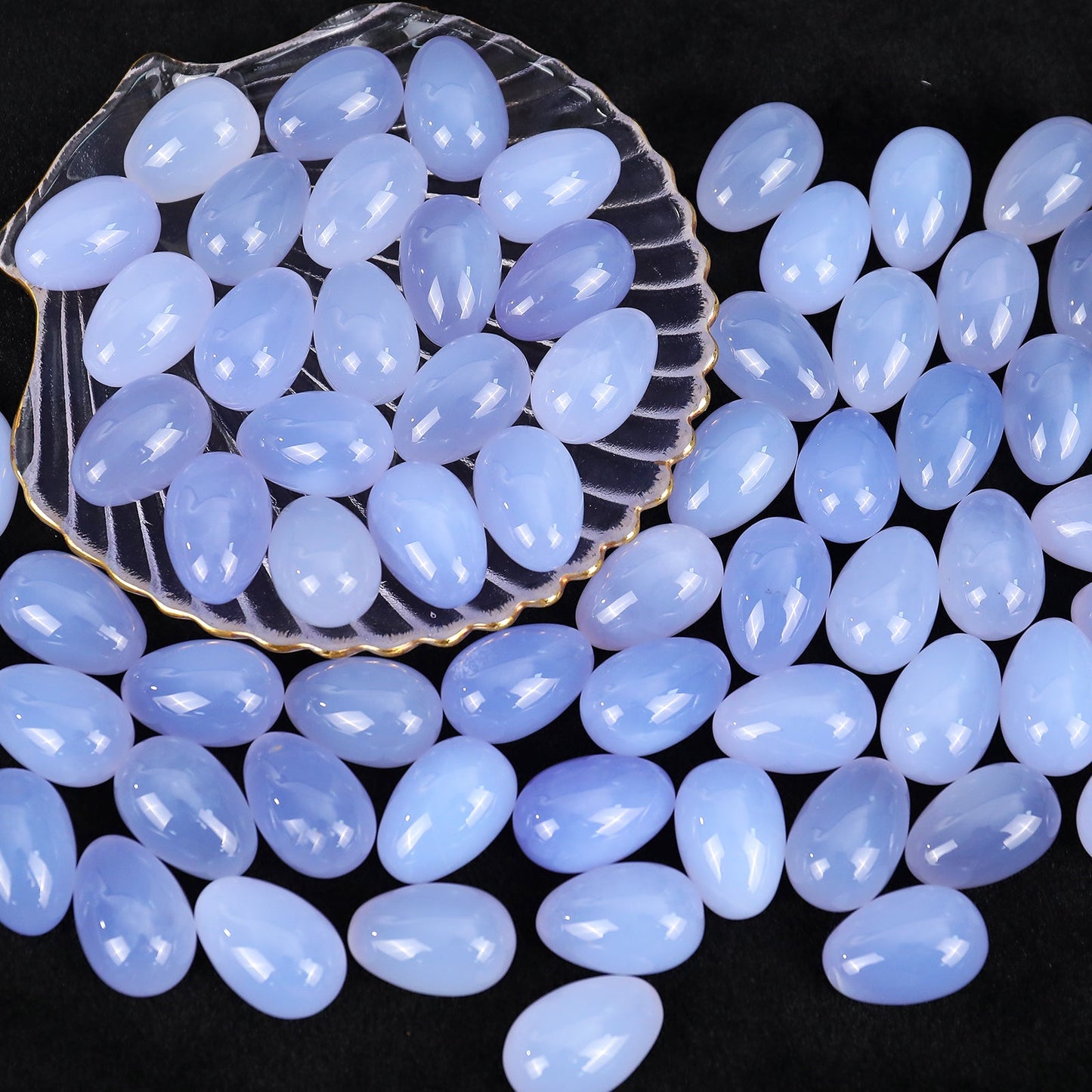 Nicedony Semi-Precious Blue Chalcedony Crystal Crafts Polished Yoni - View 11