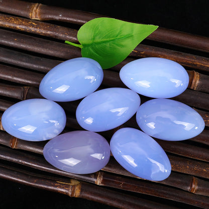 Nicedony Semi-Precious Blue Chalcedony Crystal Crafts Polished Yoni - View 5