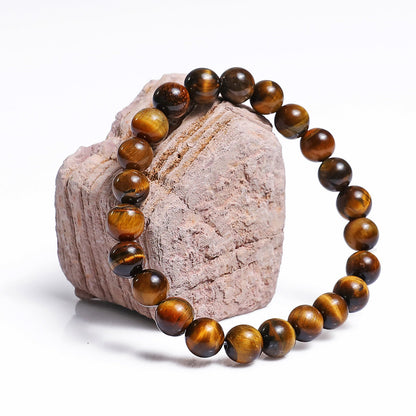 Nicedony Natural Tiger Iron Eye Healing Energy Bracelet - 4mm