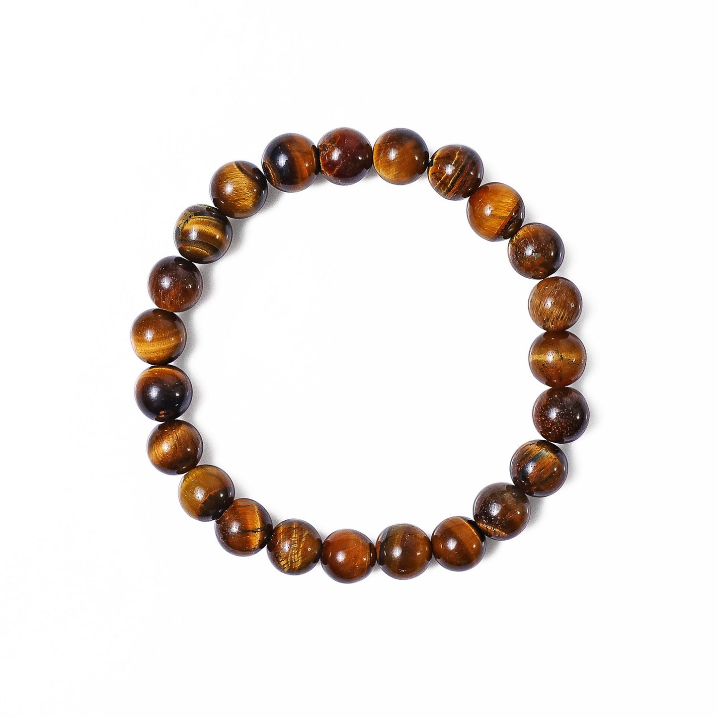 Nicedony Natural Tiger Iron Eye Healing Energy Bracelet - 8mm