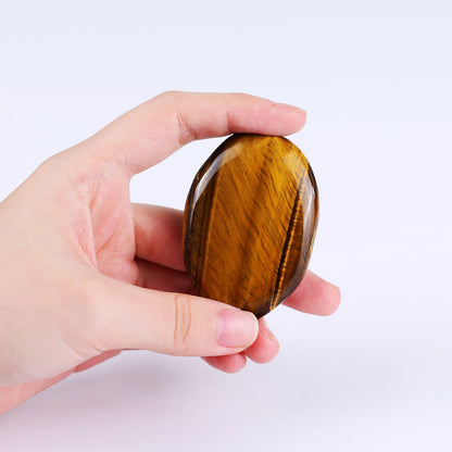 Nicedony Natural Tiger Iron Eye Hand Carved Crystal Polished Palm Stone - View 5