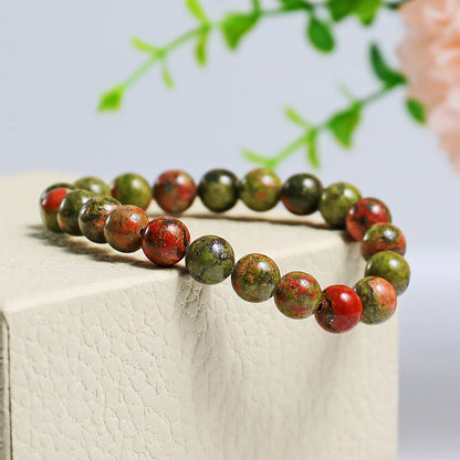 Nicedony Natural Unakite Healing Energy Bracelet - 4mm