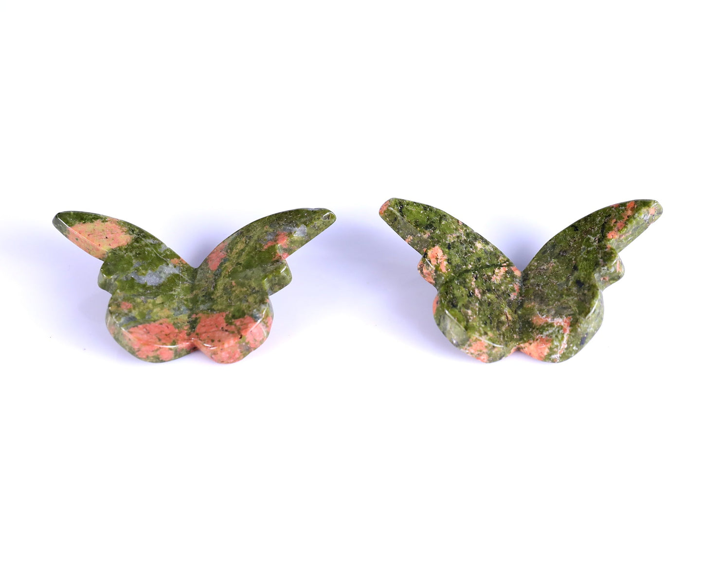 Nicedony Natural Unakite Hand Carved Crystal Butterfly Set (4pcs) - 78*40*7mm