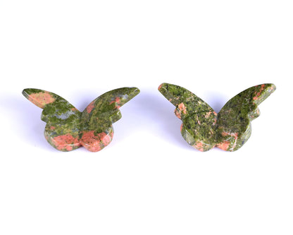 Nicedony Natural Unakite Hand Carved Crystal Butterfly Set (4pcs) - 78*40*7mm