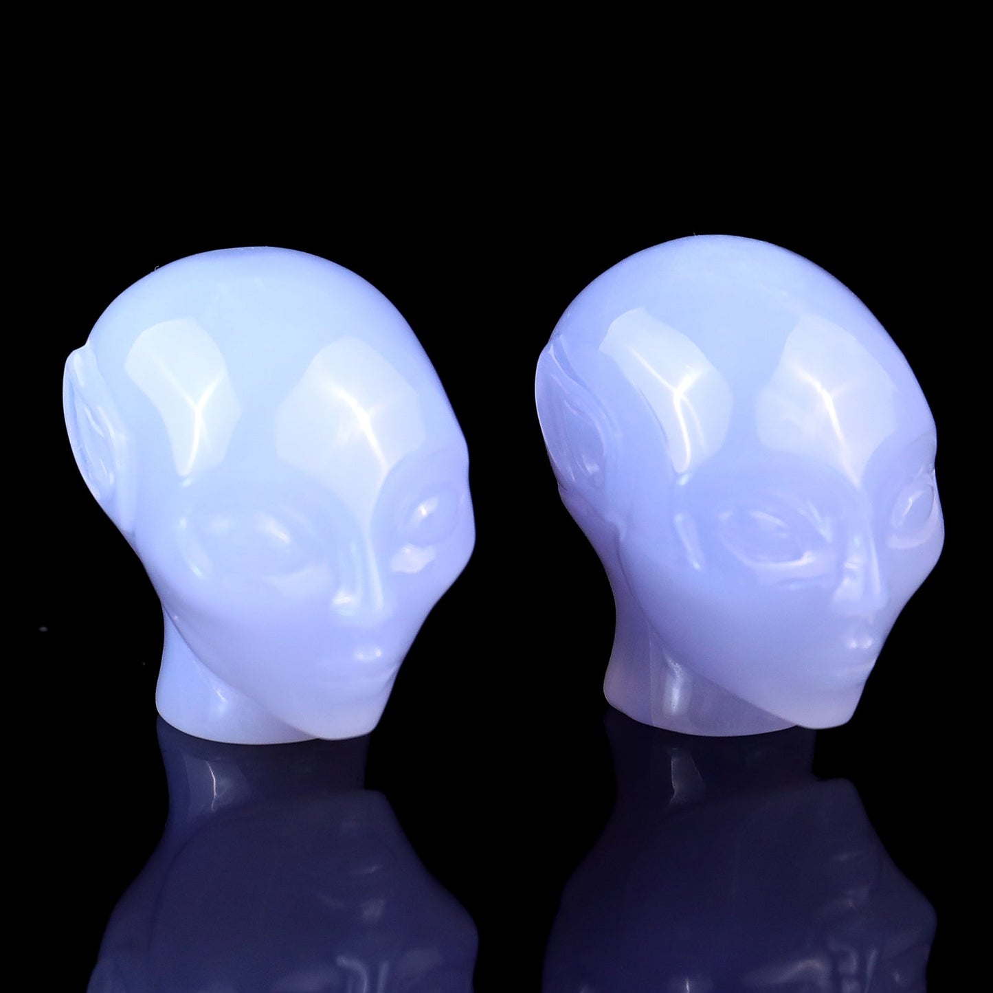 Nicedony 1.5" Blue Chalcedony Hand Carved Crystal Elf Alien Sculpture - View 3