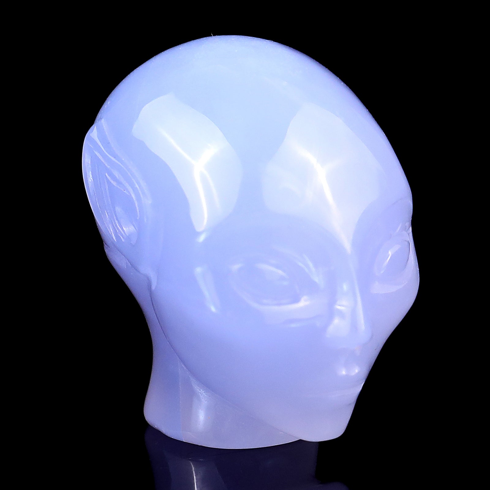 Nicedony 1.5" Blue Chalcedony Hand Carved Crystal Elf Alien Sculpture - View 8