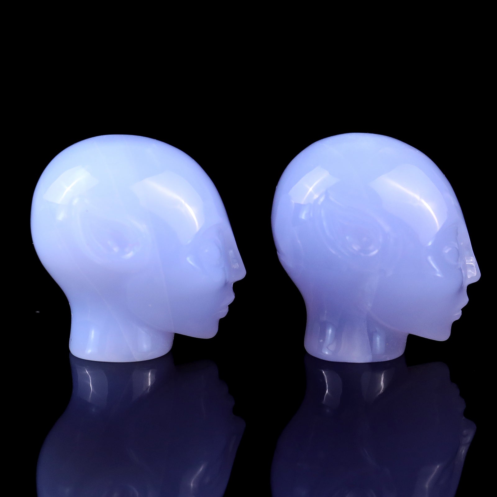 Nicedony 1.5" Blue Chalcedony Hand Carved Crystal Elf Alien Sculpture - View 5