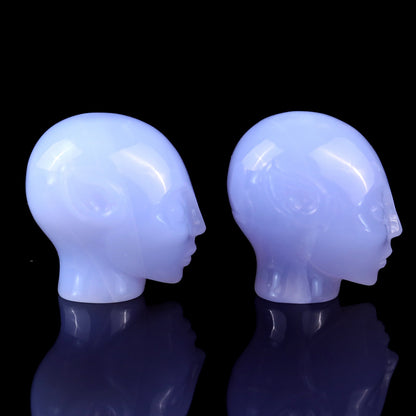 Nicedony 1.5" Blue Chalcedony Hand Carved Crystal Elf Alien Sculpture - View 5